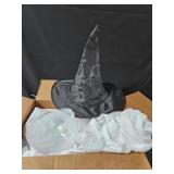 Witch hat,  white sheet, Halloween decoration of s