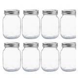 YINGERHUAN Glass Regular Mouth Mason Jars, 16 oz C