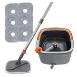 KZKR Spin Mop and Bucket Set with 6 microfibra Rep