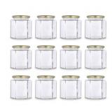 Global Fuentes Pack of 12 hexagonal glass containe