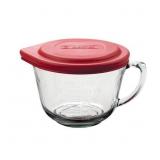 Anchor Hocking 2 Quart Glass Batter Bowl with Red