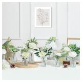 FoldTier 108 Pcs Artificial Flowers in Vase 96 Pcs