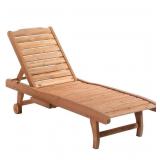 Outsunny Chaise Lounge Chair Outdoor Wooden Pool