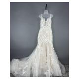 Allure Bridals A1156 Sz 12 Wedding Gown Dress -