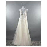 Sincerity 44149 Sz 14 Wedding Gown Dress Plunge