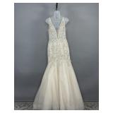 Abella L151 Sz 10 Wedding Gown Dress Sequin &