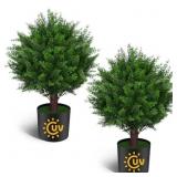 AOKIIE 18.5" Artificial Cedar Topiary Ball Trees