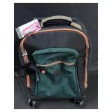 Kipling Black/Green Rolling Backpack