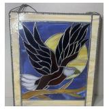 Bald Eagle stained glass panel