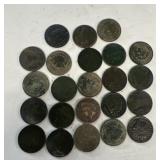 (23) Indian head pennies various dates