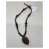 Polished stone necklace