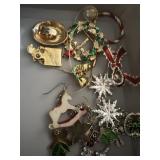 Costume jewelry Christmas earrings and pins