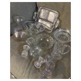 Group of clear glass dishes