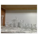 Clear glass crystal vases candleholders crackle