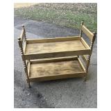 Gold painted double stacking shelf