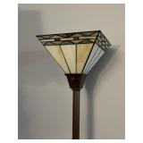 Floor lamp with stained glass shade