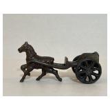 Cast-iron horse and cart missing tail