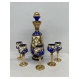 Murano liquor dispenser and glasses