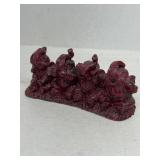 Lucky trunk elephants red resin figures