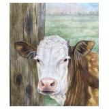 Doris Phelps "Little Moo" painting, watercolor