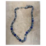 SODALITE with crystal glass bead necklace