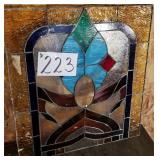 Leaded Stained Glass 19 ½" w X 21 ½" t