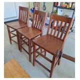 3 Wood Barstools