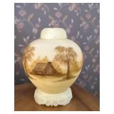 Fenton Signed Cabin Custard Ginger Jar