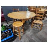 Drop Leaf Table, Chairs, Stool