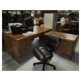 Desk, Office Chair, File Cabinet, HP Printer