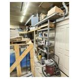 Shelving Unit, Shop Vac, Damper, Ladder