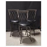 3 Hillsdale Barstools Metal & Upholstered