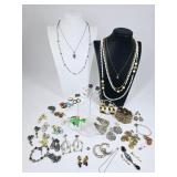 Costume Jewelry: Clip-on Earrings, Necklaces