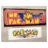 Ms Pac-Man Midway Bally Sign & Pac-Man Sign