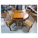 Dining Table w/ Leaf & 4 Chairs