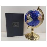 Beautiful Tabletop Faux Gemstone Globe, Bible