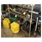 Gas Chainsaws, Oil Drip Pans, Diesel Cans, Shelf