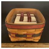 LONGABERGER-BASKET W/PROTECTOR & ROLODEX CARDS