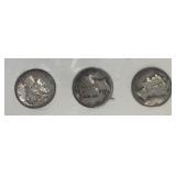 (3)MERCURY DIMES (90% SILVER)-1941-P/1941-D/1941-S