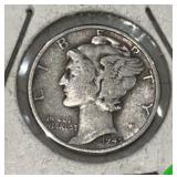 1945 MERCURY DIME (90% SILVER)