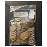 (BAG OF 50) 1940-58-P&D LINCOLN WHEAT BACK CENTS