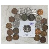 (14)LINCOLN CENTS & (7)JEFFERSON NICKELS & (2)