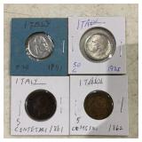 (4)ITALY "WORLD" (CENTESMI) COINS ***ASSORTED***