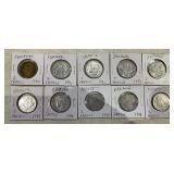 (10) "FRANCE" (2-FRANC) WORLD COINS-ASSORTED DATES