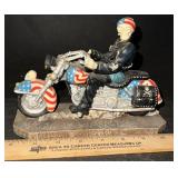 PATRIOTIC DECOR ITEMS-SKELTON ON MOTORCYCLE