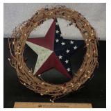 PATRIOTIC DECOR ITEM-WRETH W/METAL STAR