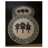 (7)STONEWARE PLATES-BIRDHOUSE DESIGN