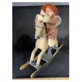 DECOR ITEM-GIRL ON ROCKING HORSE