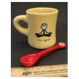 CUP W/SPOON-"LIFE IS GOOD"