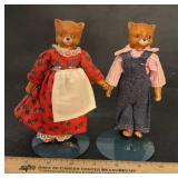 VINTAGE "MAMA & PAPA" BEAR DOLLS W/STANDS